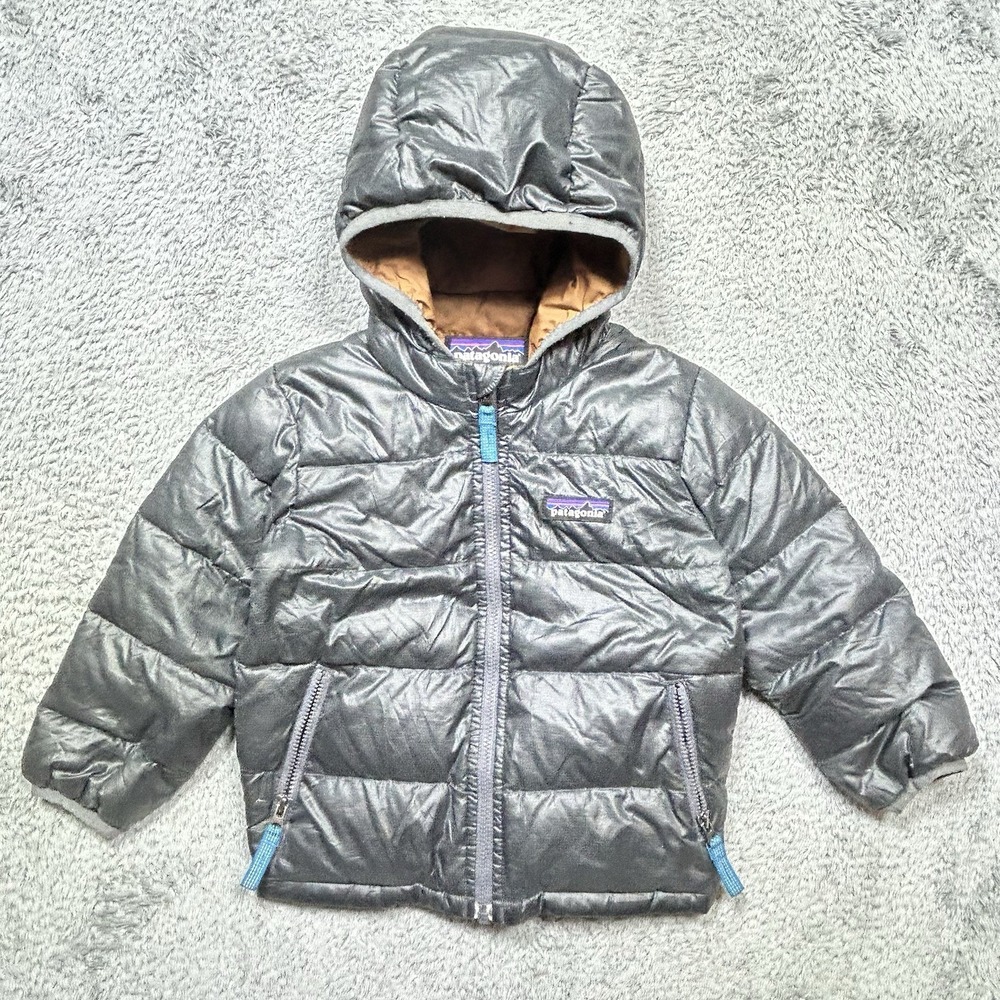 Patagonia Baby Hi-Loft Down Sweater Hoody 12-18M Gray Insulated Warm 60493 2019